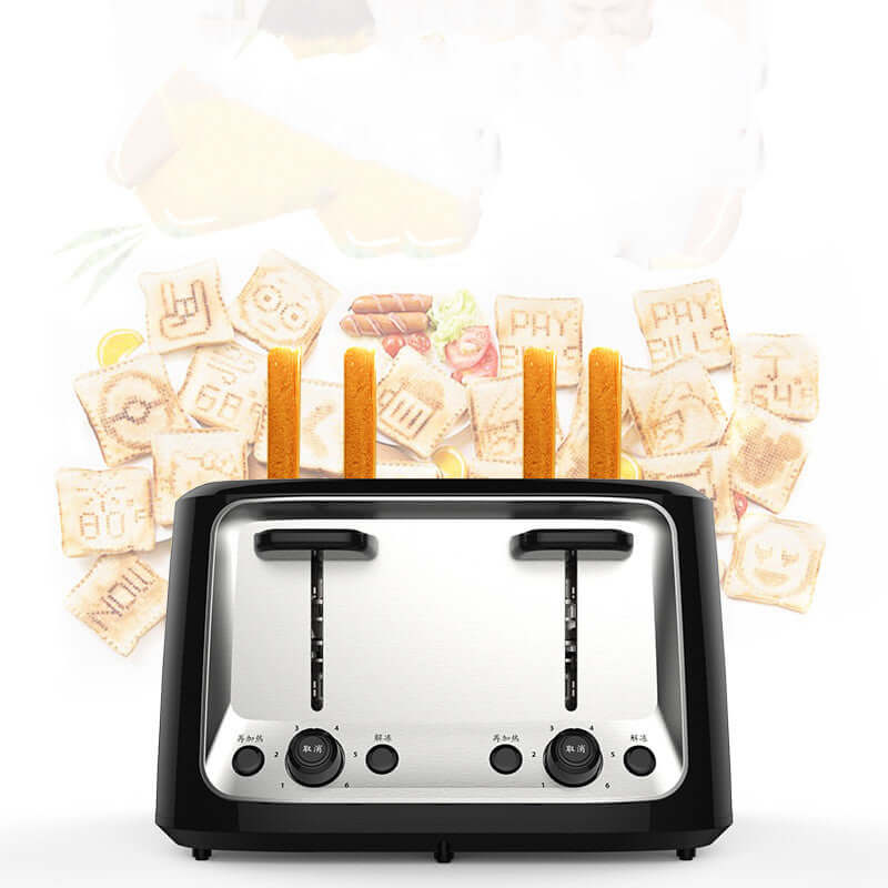 four slot automatic toaster - Multifunctional & Efficient with four slots and adjustable browning settings.