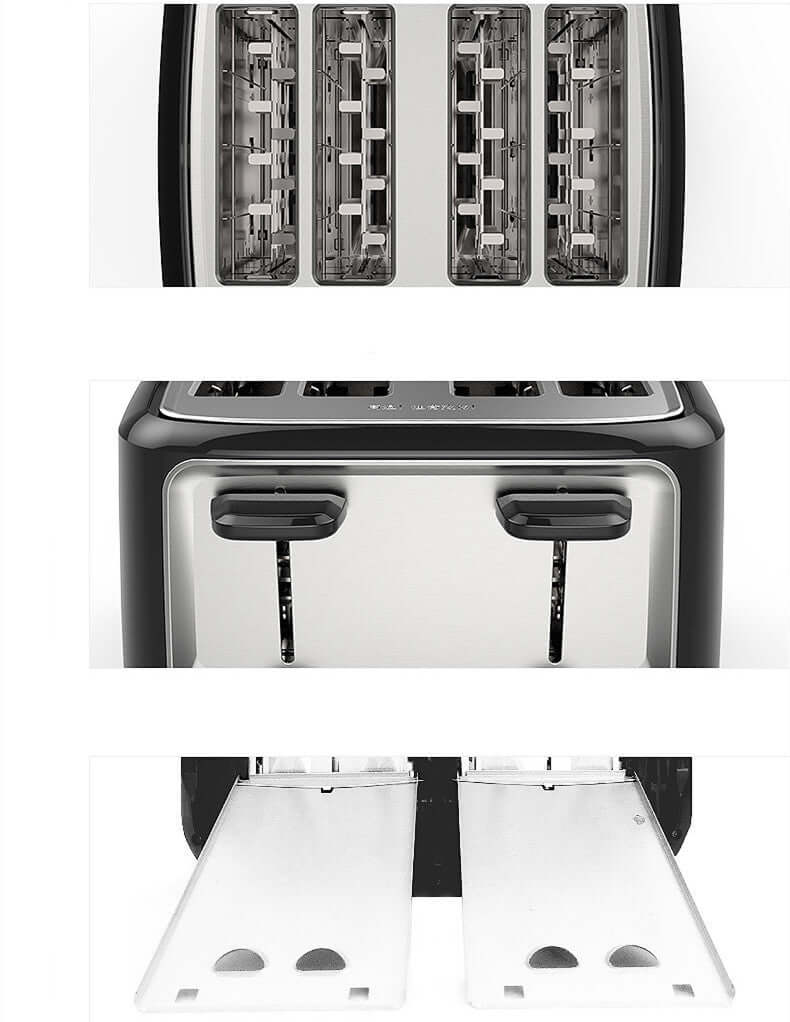 four slot automatic toaster - Multifunctional & Efficient showing slots and controls for 4 slices.