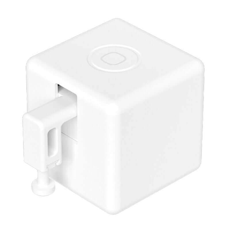 Bluetooth Button Pusher Robot - Smart Voice Control Gadget in white compact design for voice-activated control.